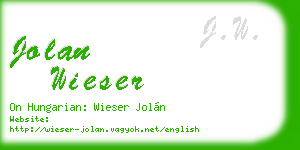 jolan wieser business card